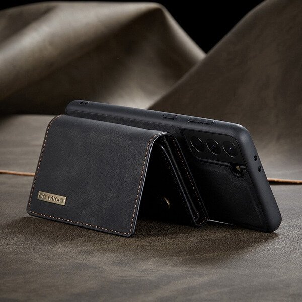 DG.MING For Samsung Galaxy S22+ /S22 Plus Premium Trifold Wallet Leather Case With 2-in-1 Magnetic Detachable Card Holder Pocket Cover - Black DG.MING For Samsung Galaxy S22+ /S22 Plus Premium Trifold Wallet Leather Case With 2-in-1 Magnetic Detachable Card Holder Pocket Cover - Black